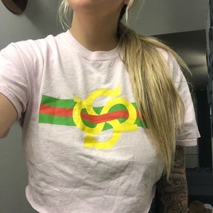 Cropped Pink Stay Sick by fronzilla Tee